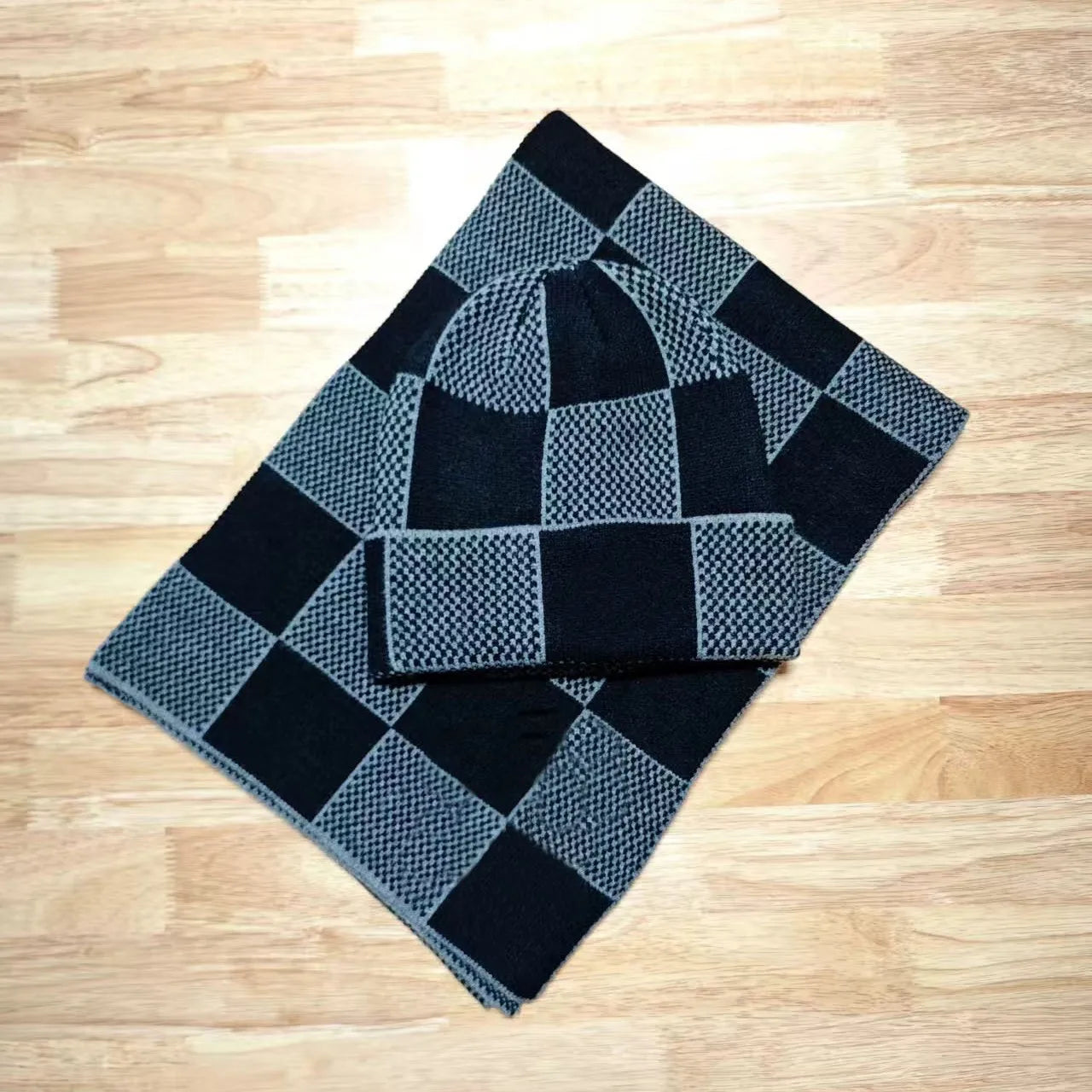 Ensemble écharpe + bonnet LV Marque Déposée