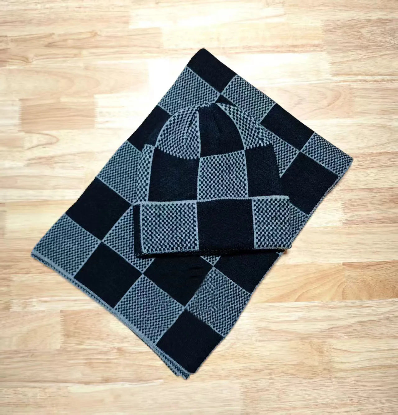 Ensemble écharpe + bonnet LV Marque Déposée