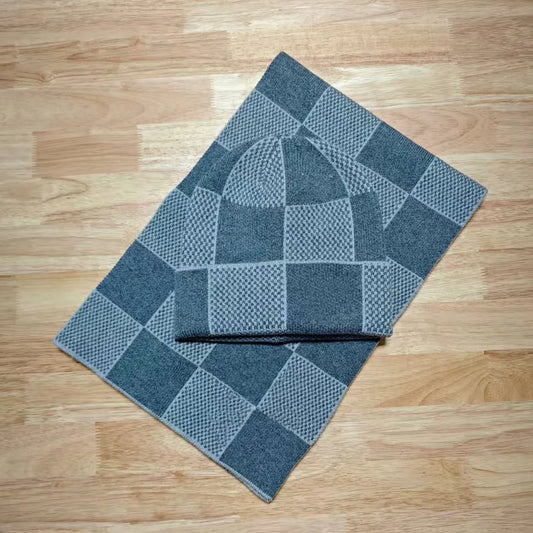 Ensemble écharpe + bonnet LV Marque Déposée